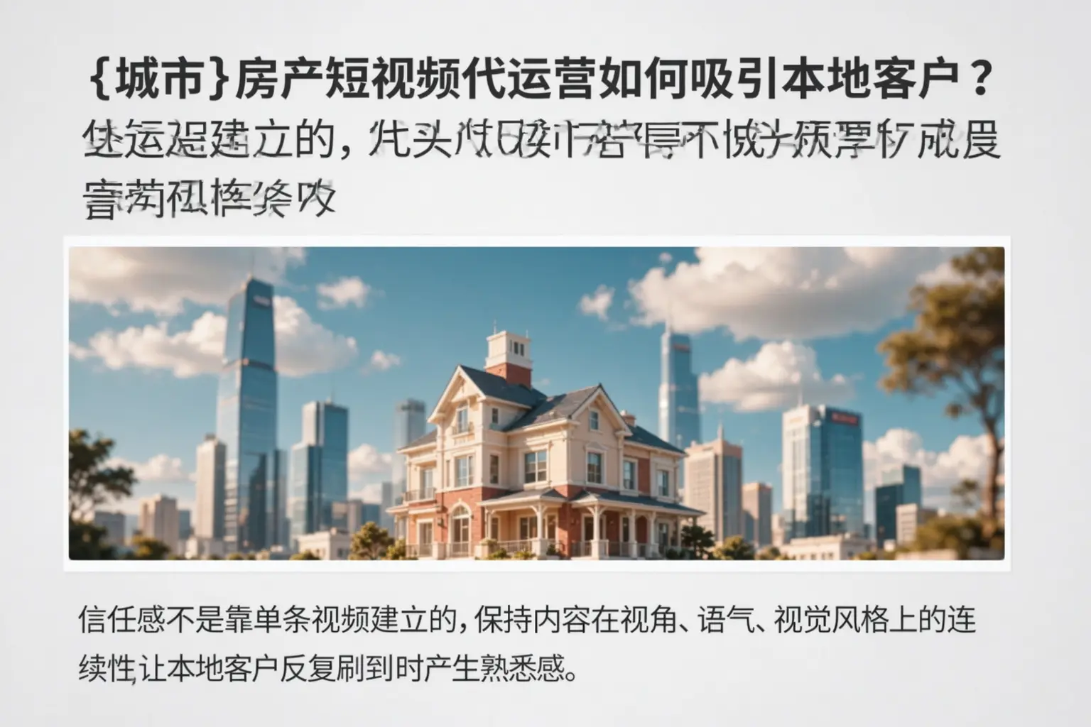 吉林房产短视频代运营如何吸引本地客户？