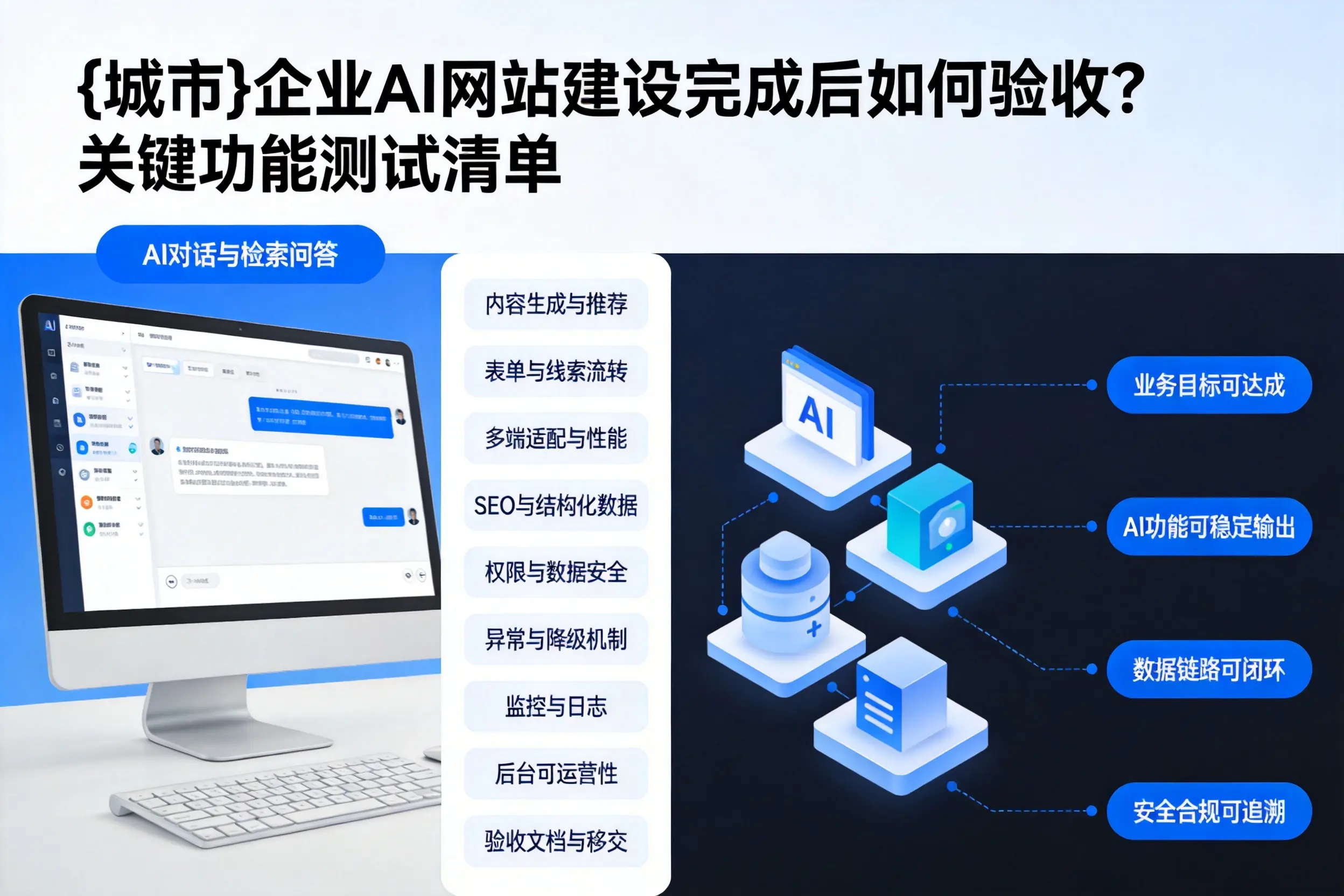 吉林企业AI网站建设完成后如何验收？关键功能测试清单