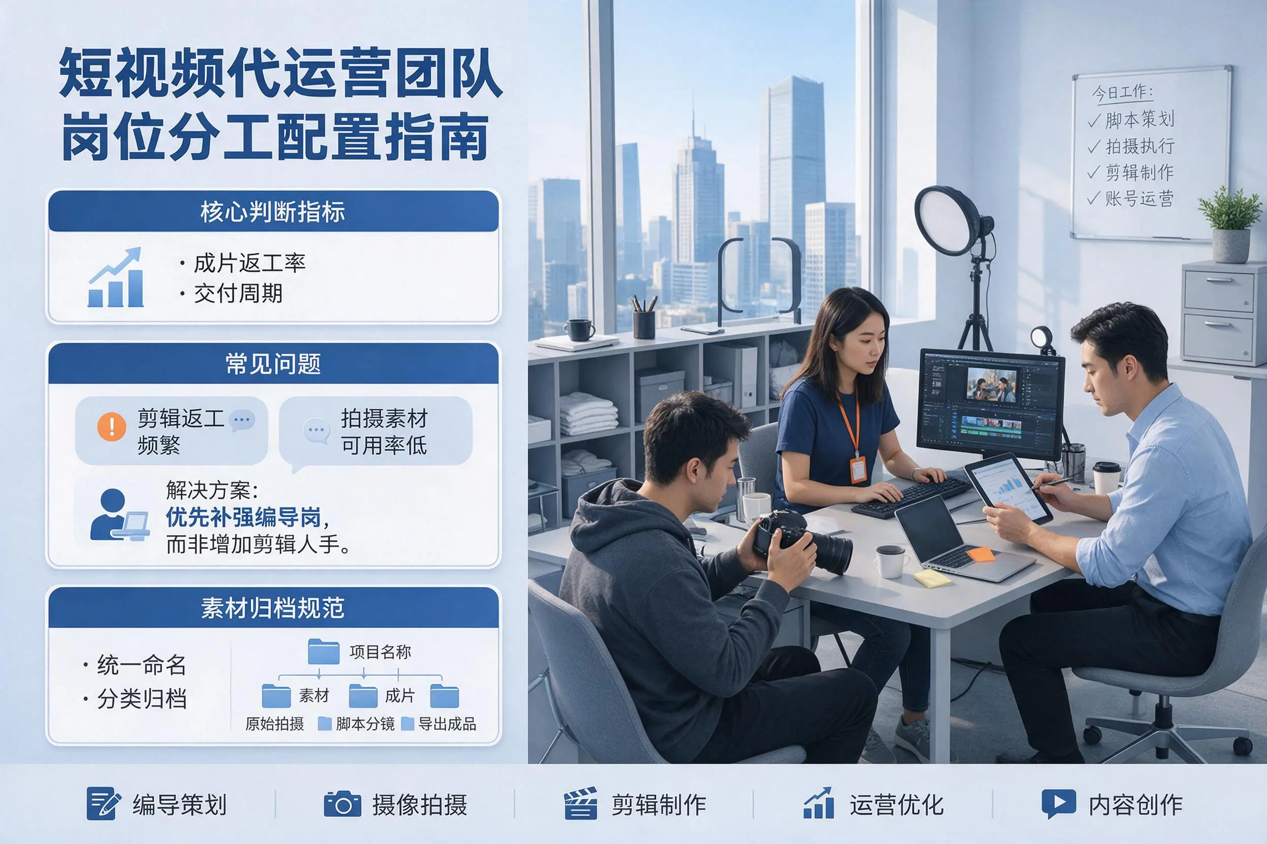 短视频代运营团队如何配置？吉林企业岗位分工科普说明