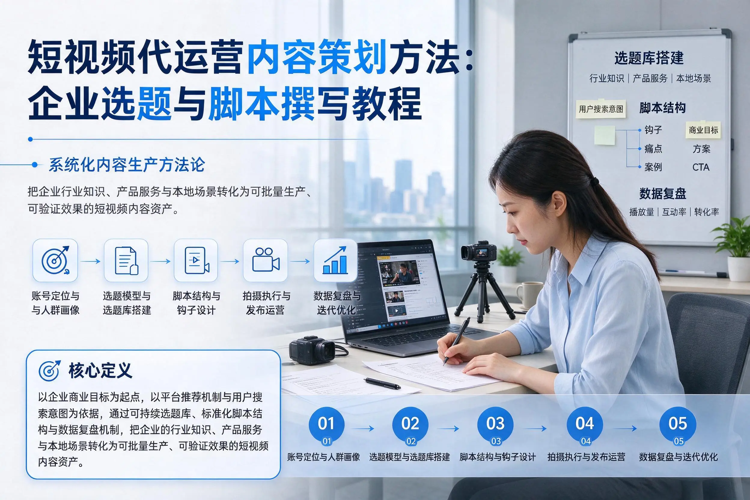 短视频代运营内容策划方法:吉林企业选题与脚本撰写教程
