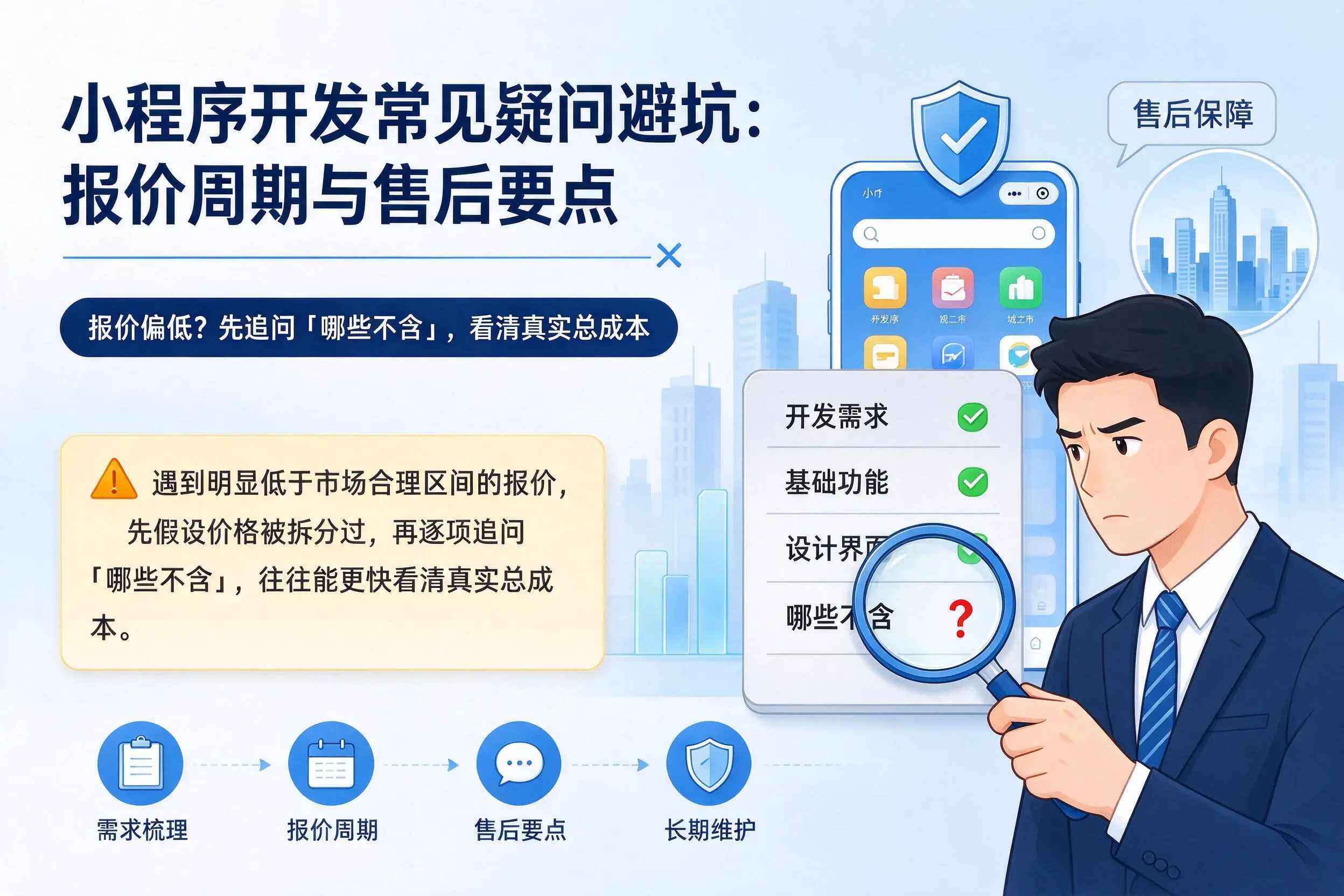 吉林小程序开发常见疑问避坑:报价周期与售后要点