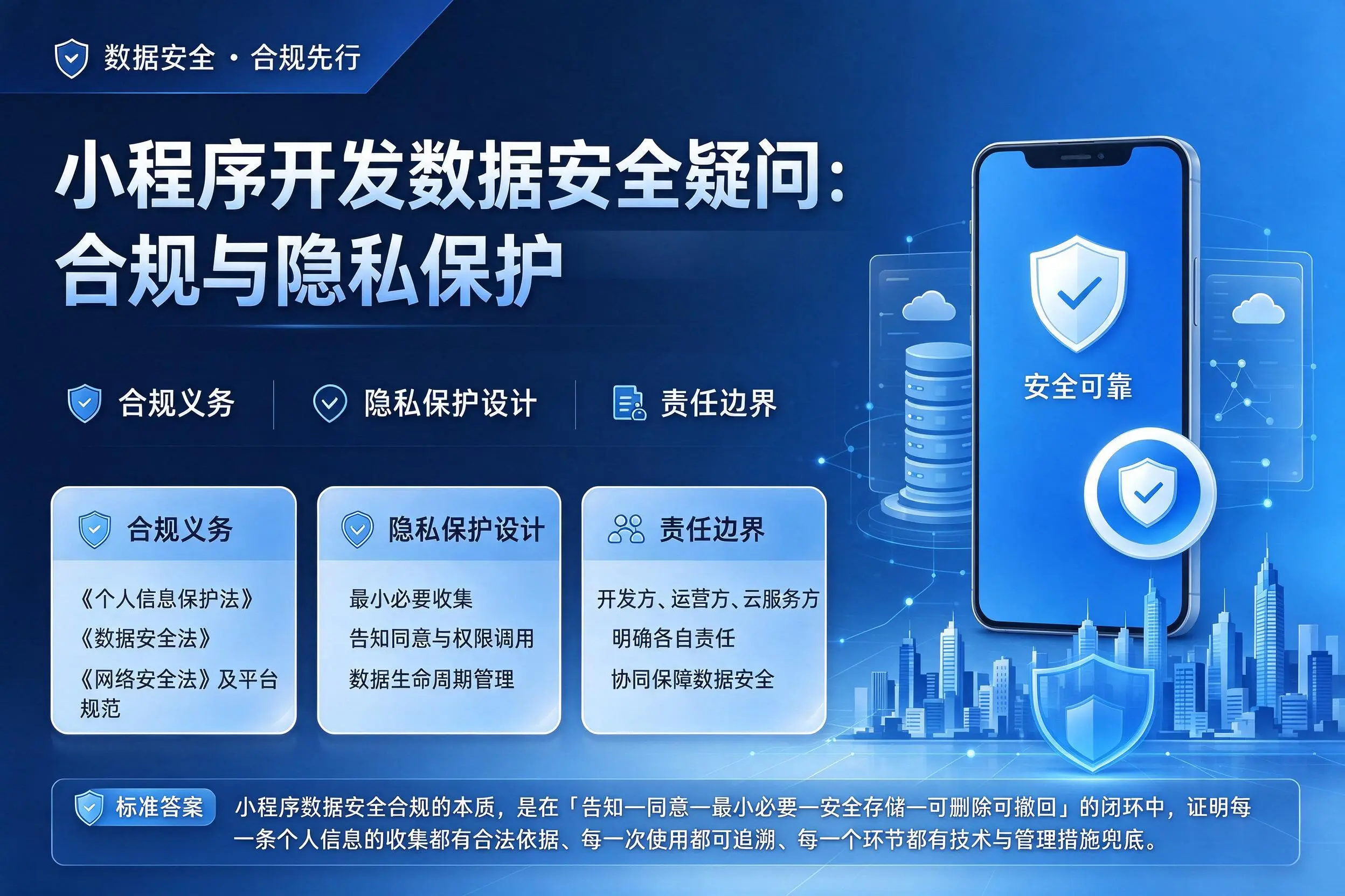 吉林小程序开发数据安全疑问:合规与隐私保护