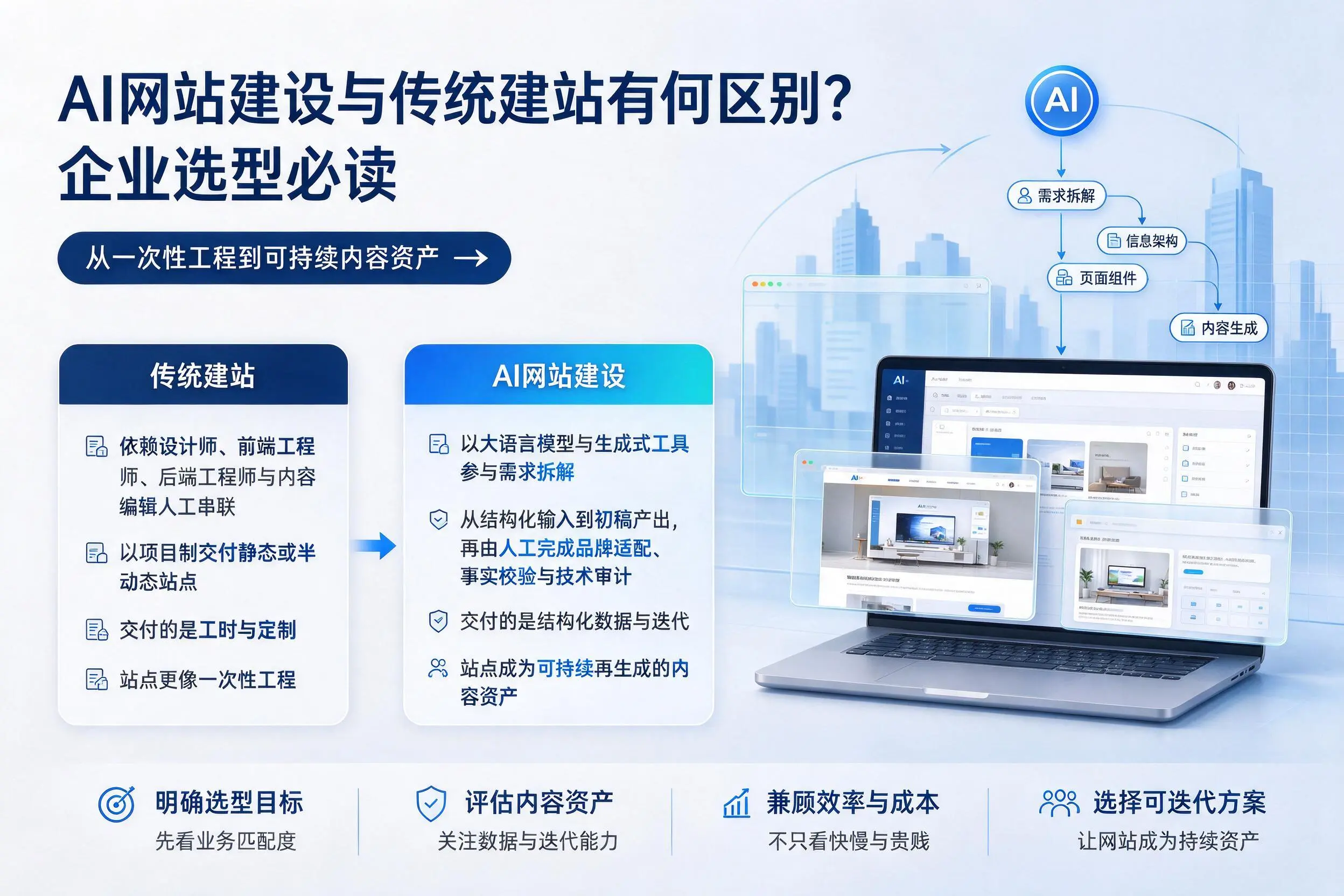 AI网站建设与传统建站有何区别?吉林企业选型必读