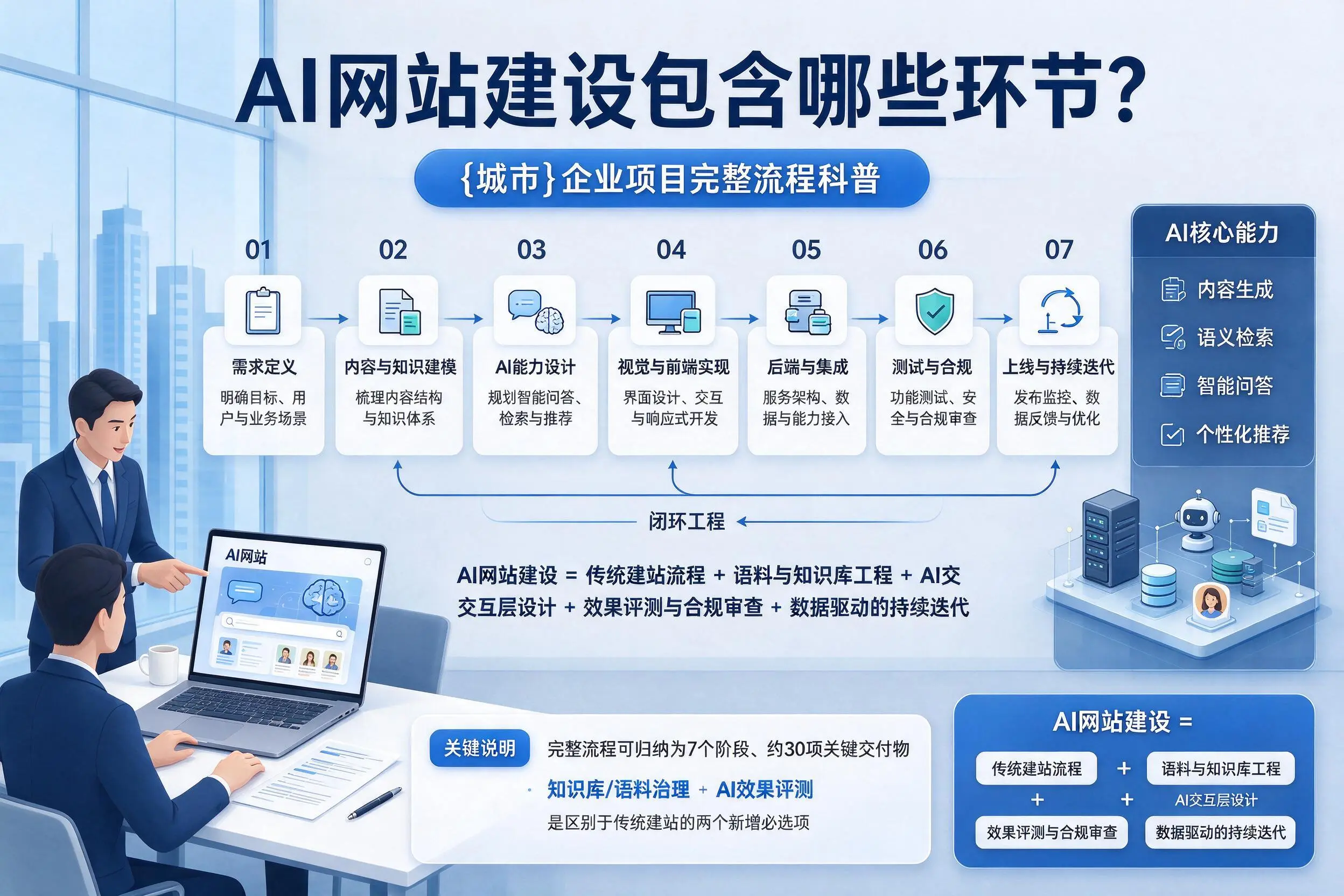 AI网站建设包含哪些环节？吉林企业项目完整流程科普