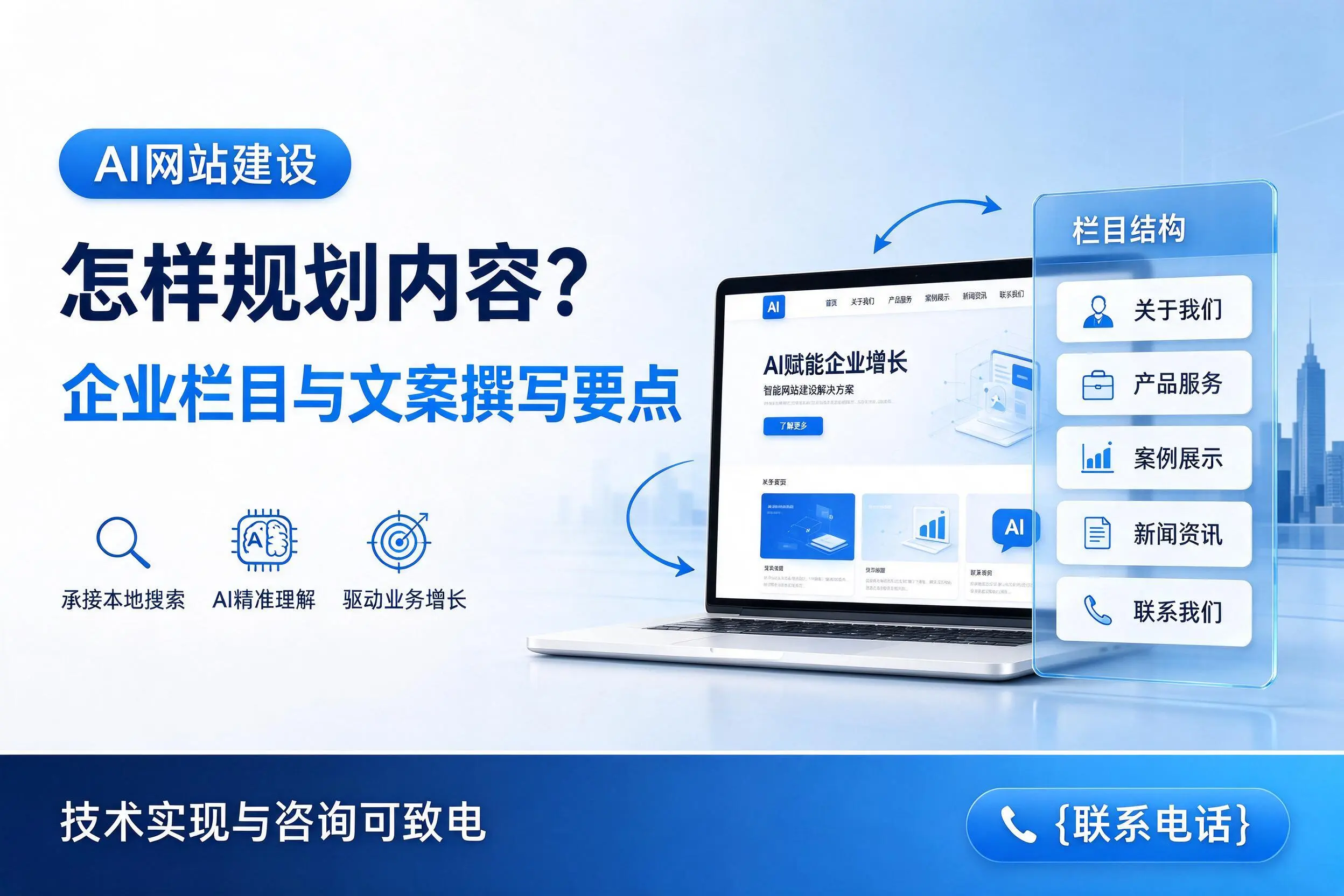 AI网站建设怎样规划内容?吉林企业栏目与文案撰写要点