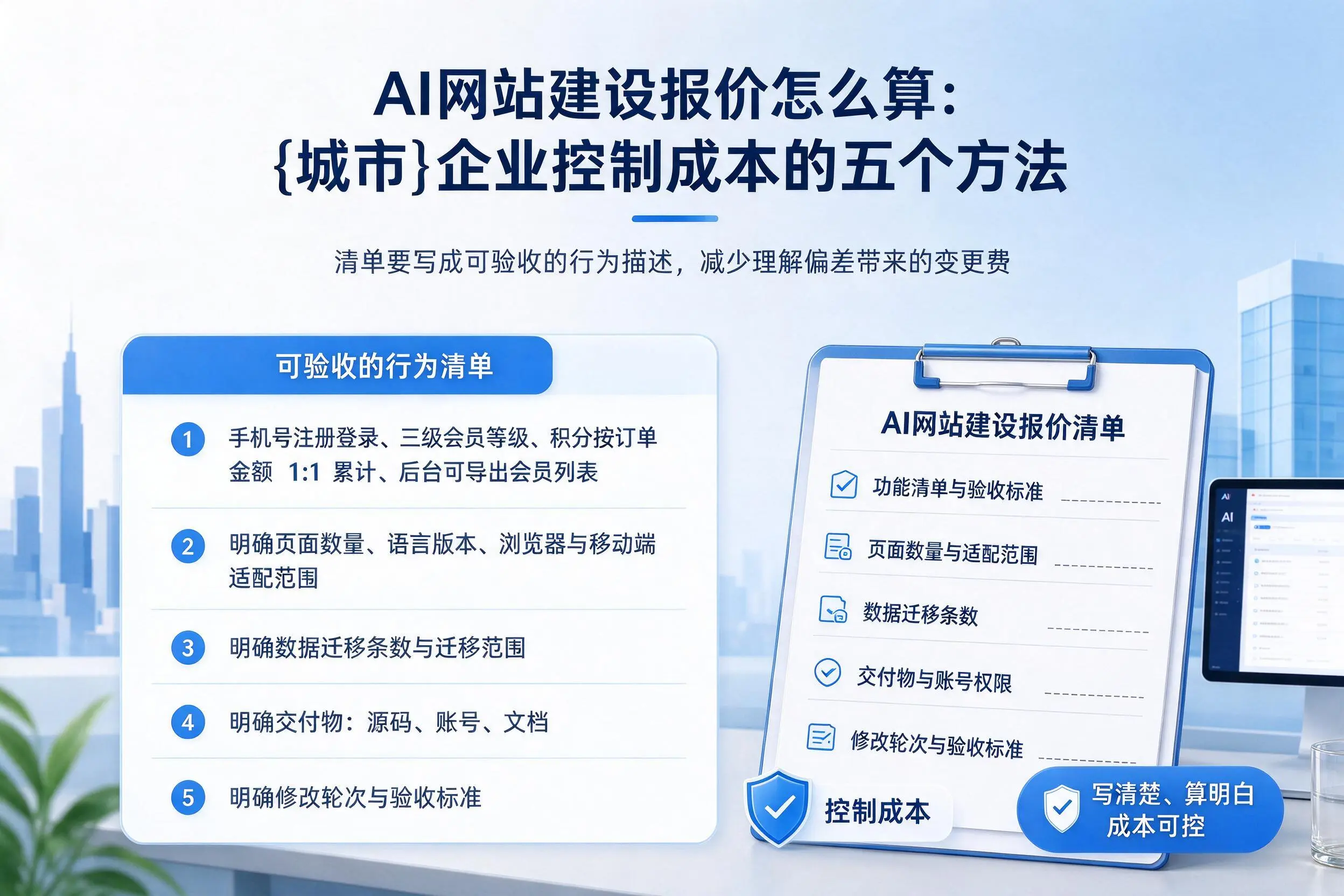 AI网站建设报价怎么算:吉林企业控制成本的五个方法